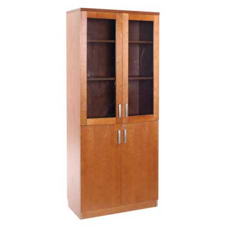 Concerto Tall Cupboard with Half Glass Doors