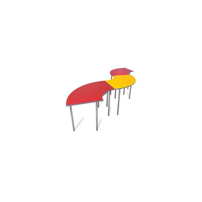 Curved Shaped Classroom Tables With Thick Chunky Legs