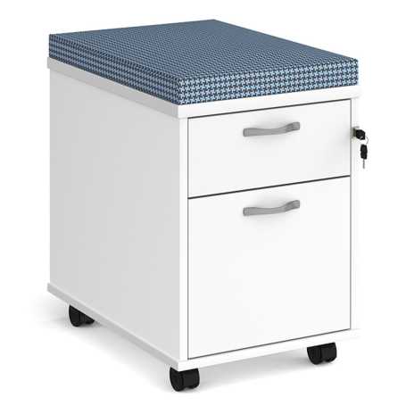 Deluxe Mobile Pedestal with Upholstered Seat Pad