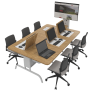 Hideaway Computer Desks with end of table Screen Mount